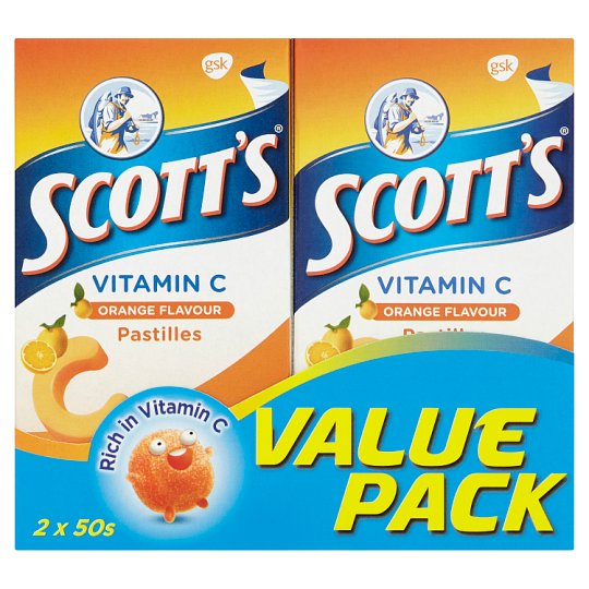 Vitamin C Orange Flavour Pastilles 2 x 50s